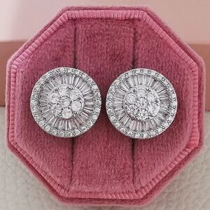 Cool Large Round Diamond Earrings